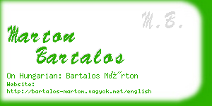 marton bartalos business card